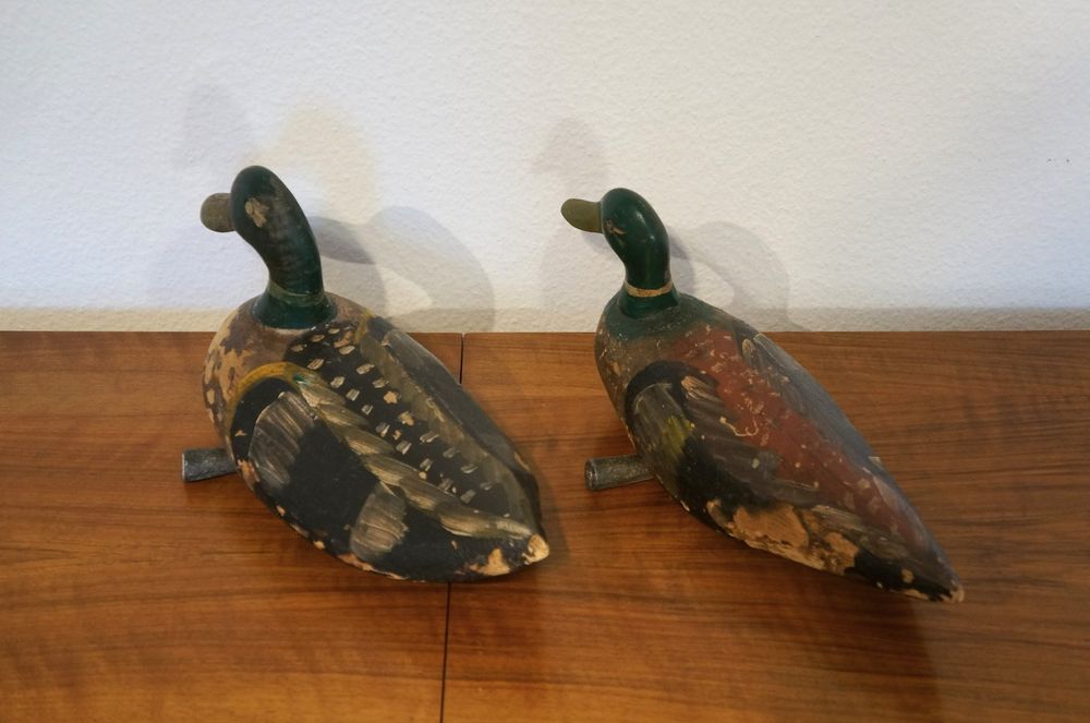 Antike Zwei Lock Enten Aus Holz Mit Senkgewichten Kaufen Auf Ricardo