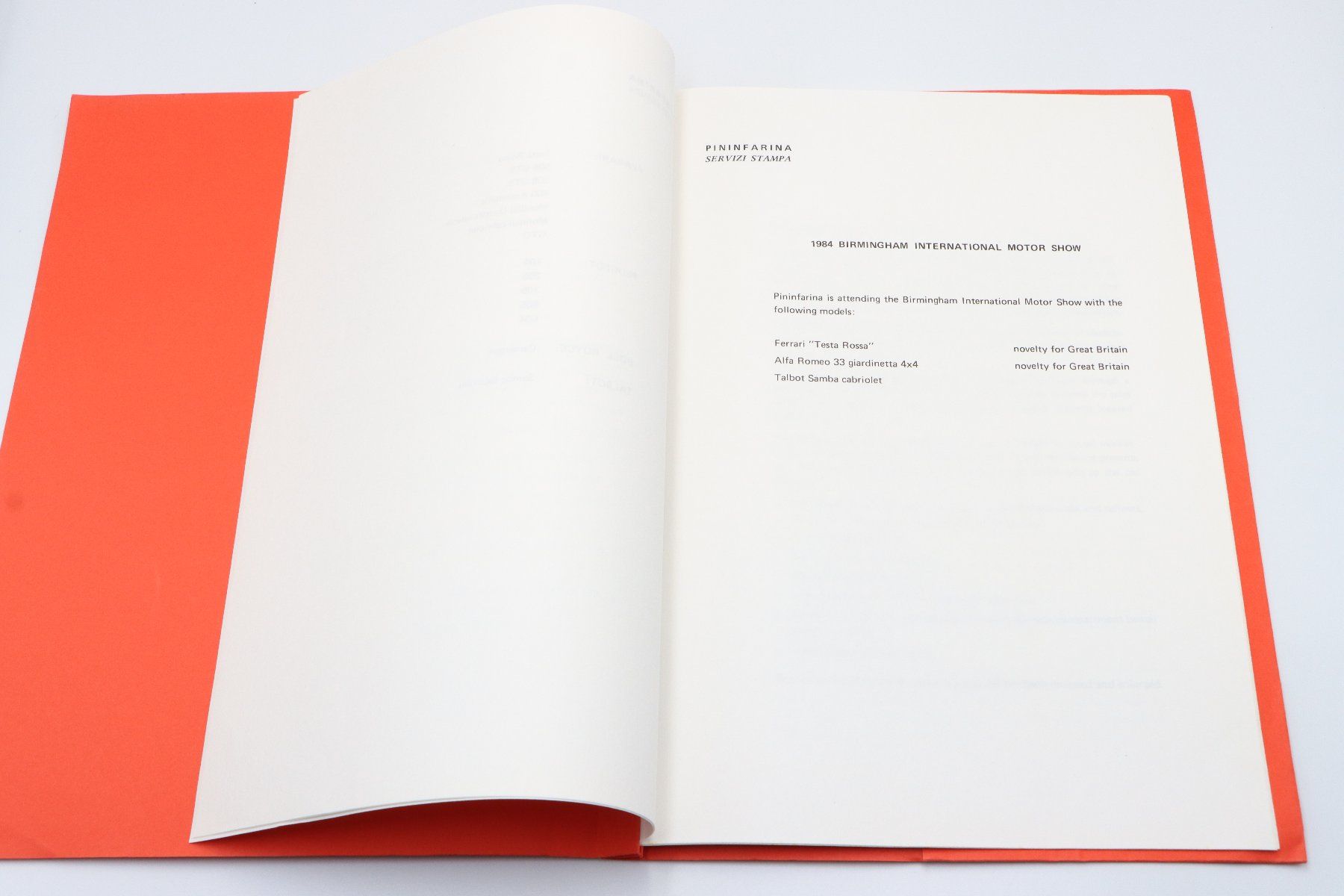 Ferrari Documents: Pininfarina Pressemappe 1984 – D'occasion à Bühl b.Aarberg par Collectorpassions 5