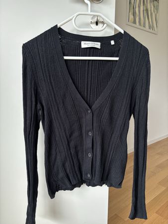 Marc O Polo Strickjacke schwarz Leinen