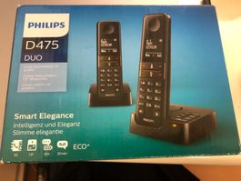 Philips D475 Duo Schnurlostelefon Set