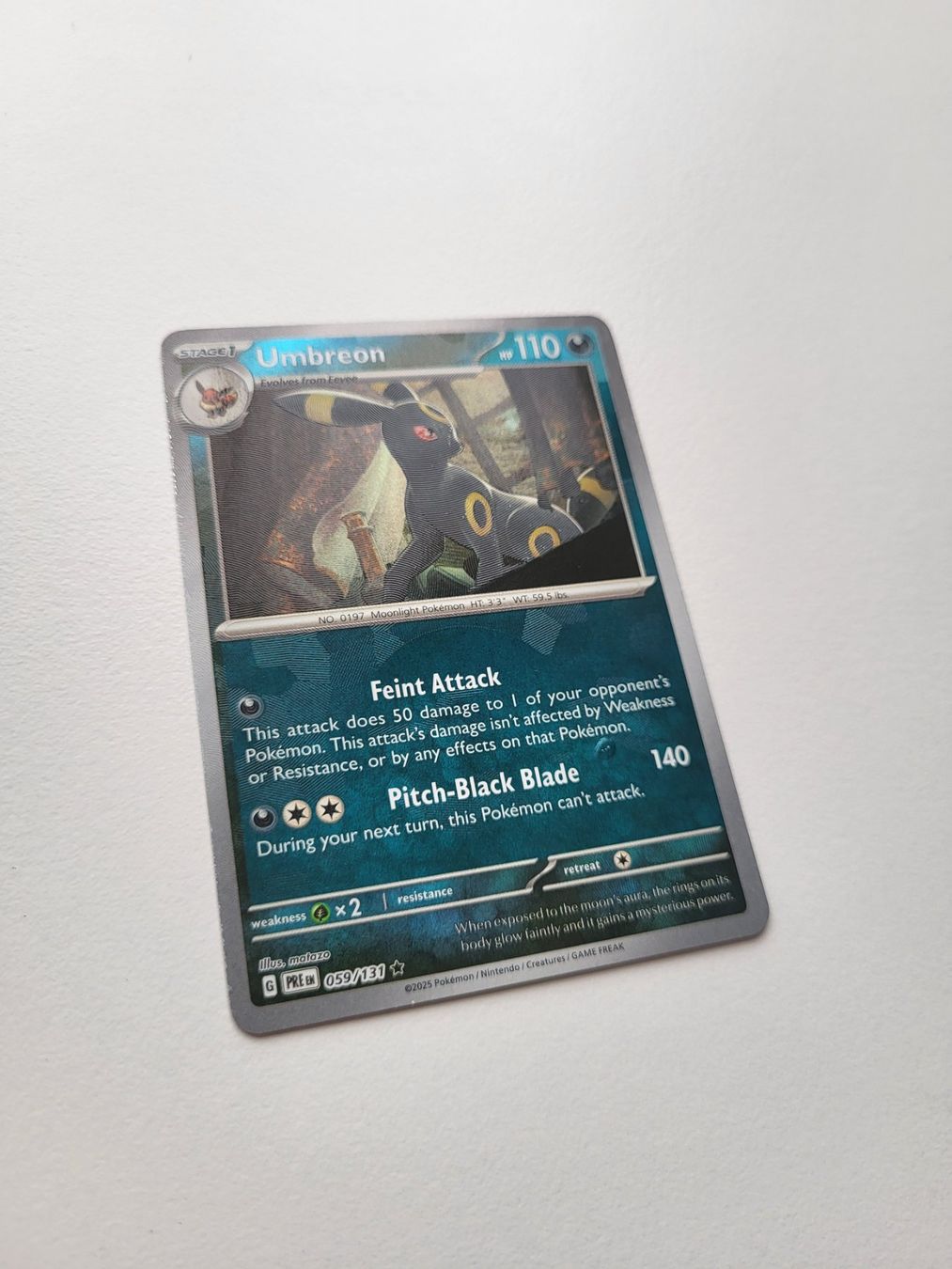 Pokémon Carte collezionabili: Umbreon (Prismatic Evolutions 059/131) Pokéball Reverse Holo – Usato da Erlenbach ZH venduto da ram_mjn5 2