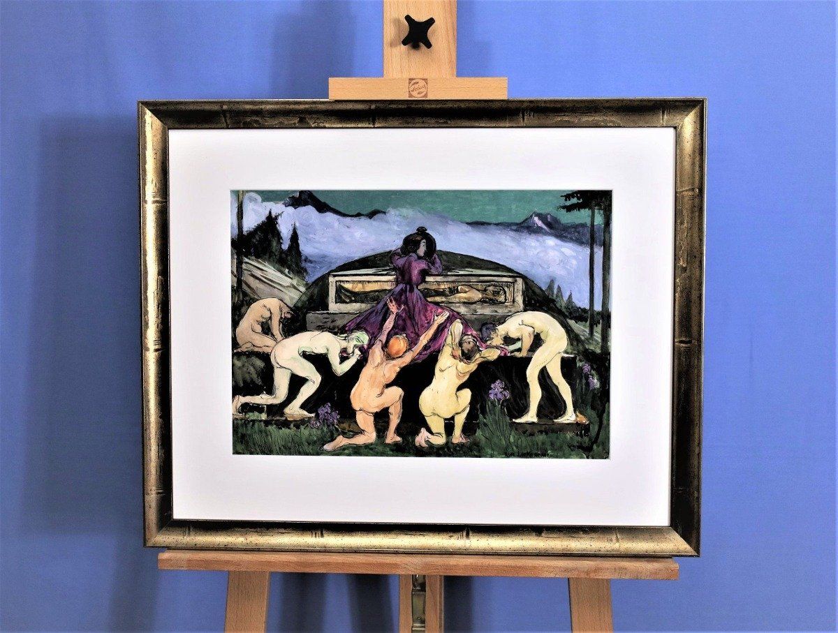 Dipinti: René Lackerbauer, Mischtechnik auf Papier bez. "Treue", – Usato da Zug venduto da Kunst-Fundgrube