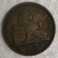 Belgische 2-Centimes-Münze aus dem Jahr 1905