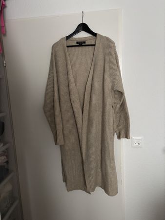 Langer Cardigan Amisu beige gerippt Grösse XL gebraucht