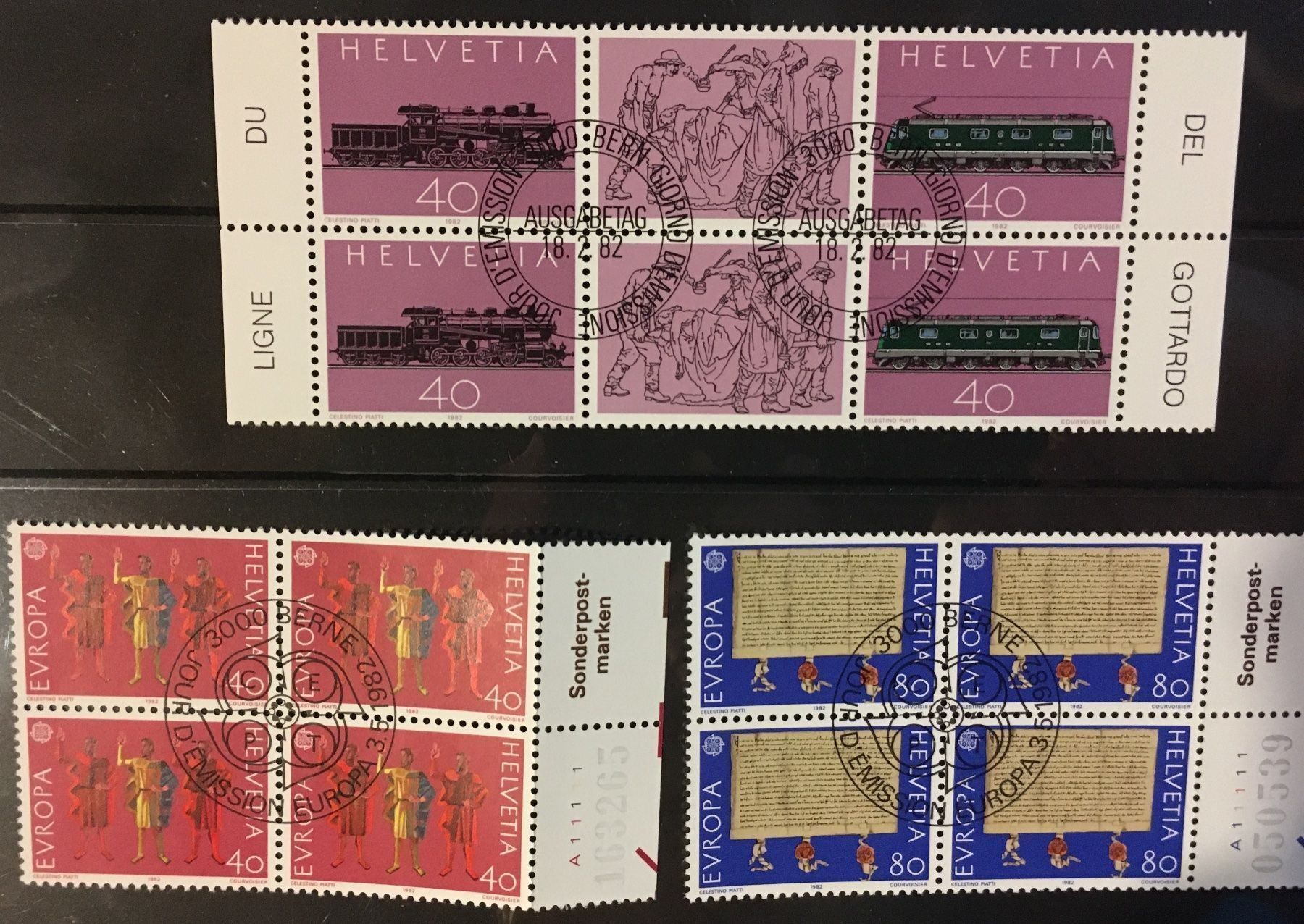 Tutti i francobolli: Viererblockserie 1982 ET-Stempel – Usato da Lumino venduto da Givo 1