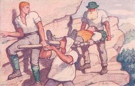 Fête Nationale Suisse 1921 Les brancardiers (6.8.1921)