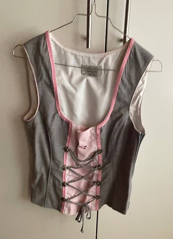 Top: Dirndloberteil grau/rosa – Usato da Winikon venduto da Diegolino04