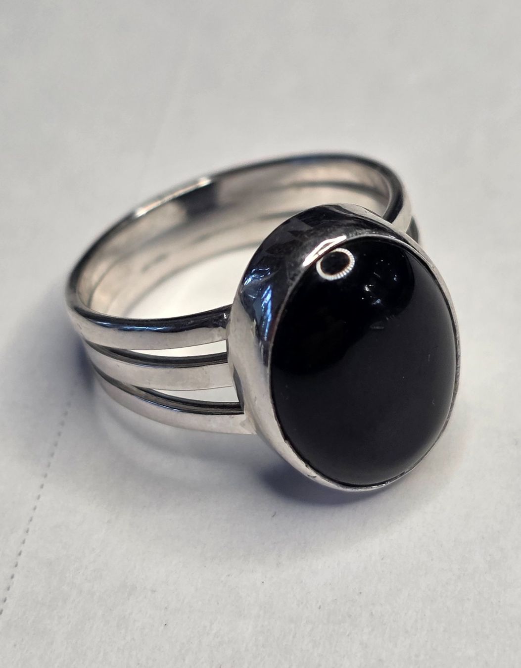 Onyx Bagues: Black Onyx Solitaire Fingerring – Neuf (Voir description) à Zürich par benedikt12