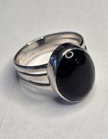 Black Onyx Solitaire Fingerring