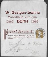 1909 Streifband 2c. Reklame Musikhaus zur Lyra o BERN ab 1.-