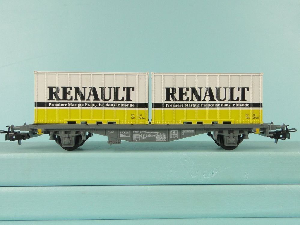 Märklin Modellini di ferrovie: Märklin 4664 Containerwagen Renault – Usato da Bülach venduto da cann11 3