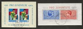 1937 1962 Schweiz 2 Pro Juventute Blocks gestempelt