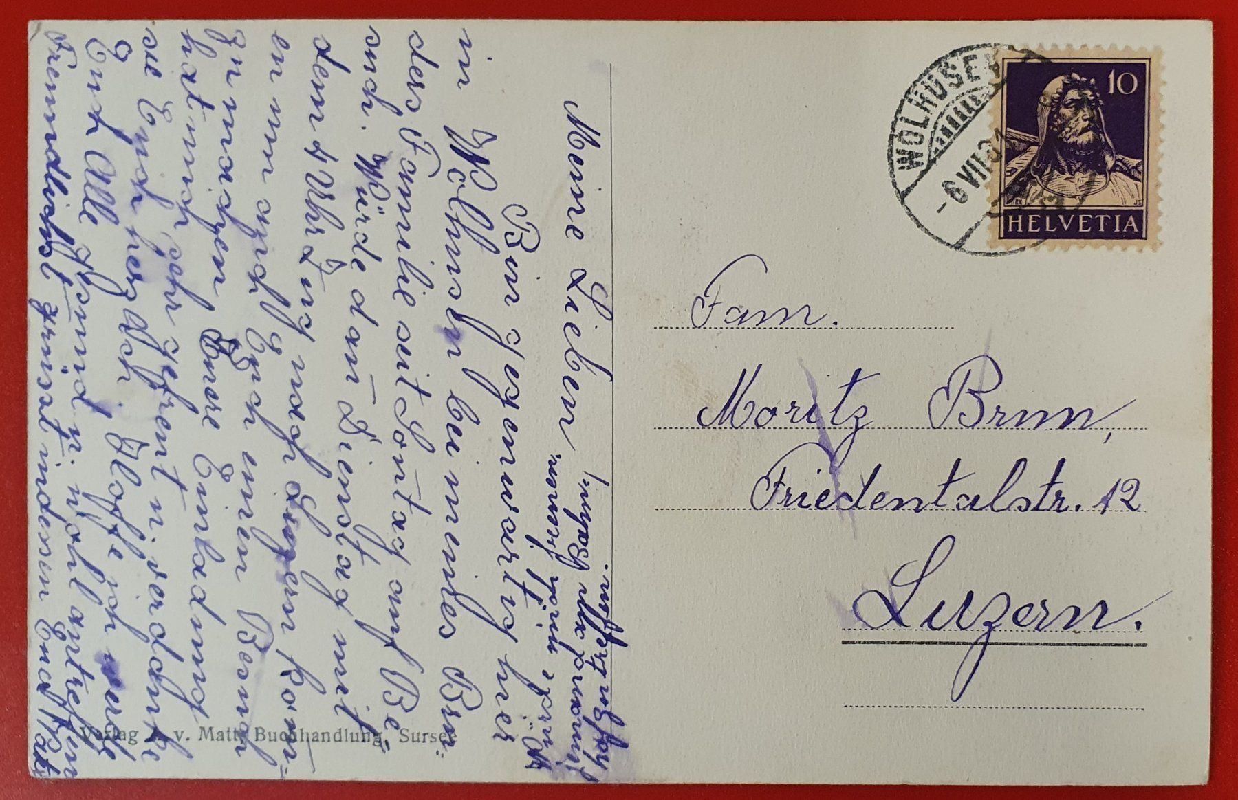 Cartoline postali: Sursee - Kirche 1931 – Usato da Kreuzlingen venduto da Rschweiz1 1