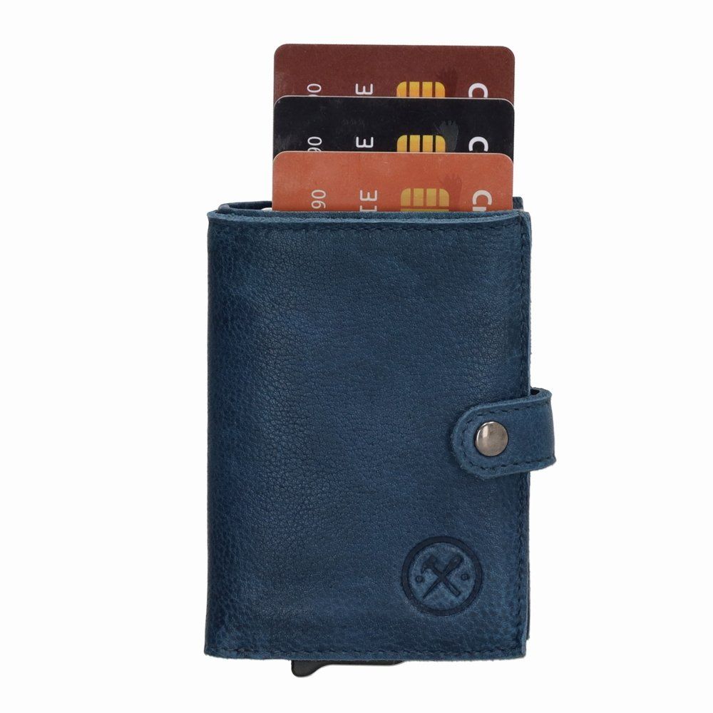 Altro in  Abbigliamento & Accessori: Blau Leder Kartenetui PopUp RFID Münzfach / GRATIS A-POST – Nuovo e nell'imballaggio originale da Rebstein venduto da Portemonnaie 1