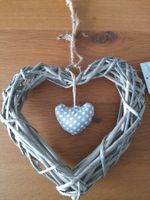 Weidenherz, 25 x 24 x 3,5 cm, Shabby Chic, Deko