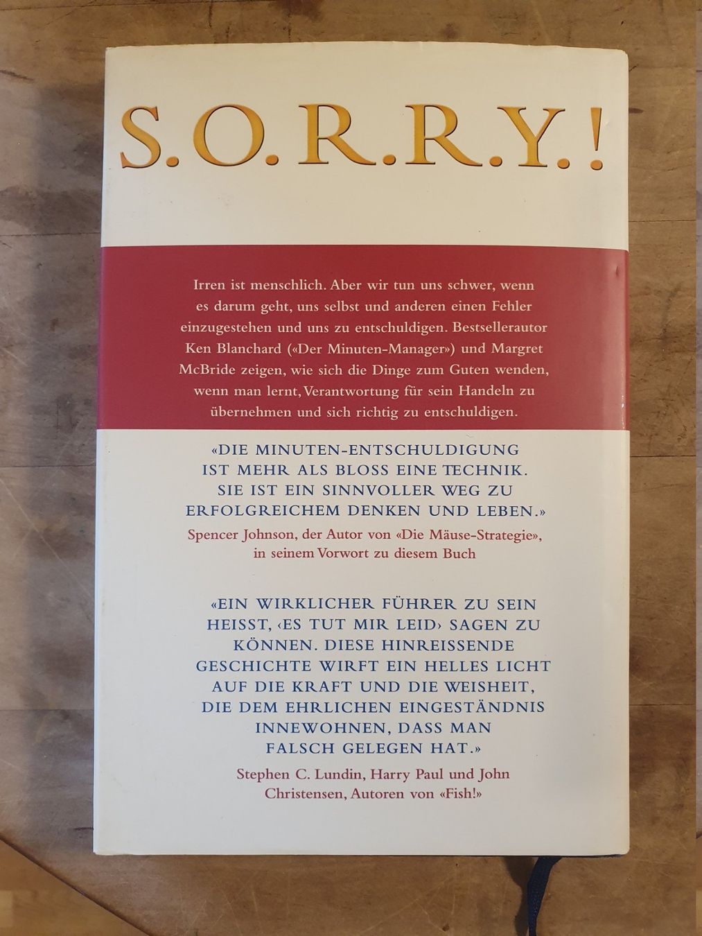 Libri: S.O.R.R.Y.! Ken Blanchard Margaret McBride Rowohlt – Usato da Zürich venduto da loosebone 4
