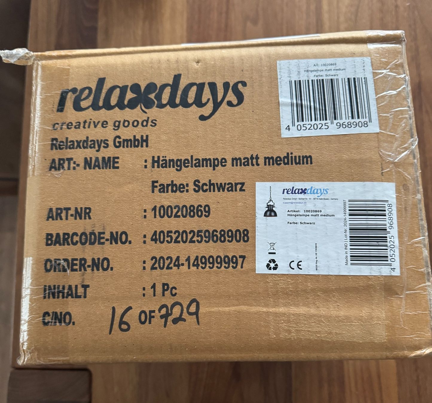 Lampadari & plafoniere: Hängeleuchte Relaxdays – Nuovo e nell'imballaggio originale da Uhwiesen venduto da sepp357