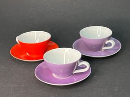 3 Kahla Mocca Café Espresso Tassen Tasse Mid Century Dibbern