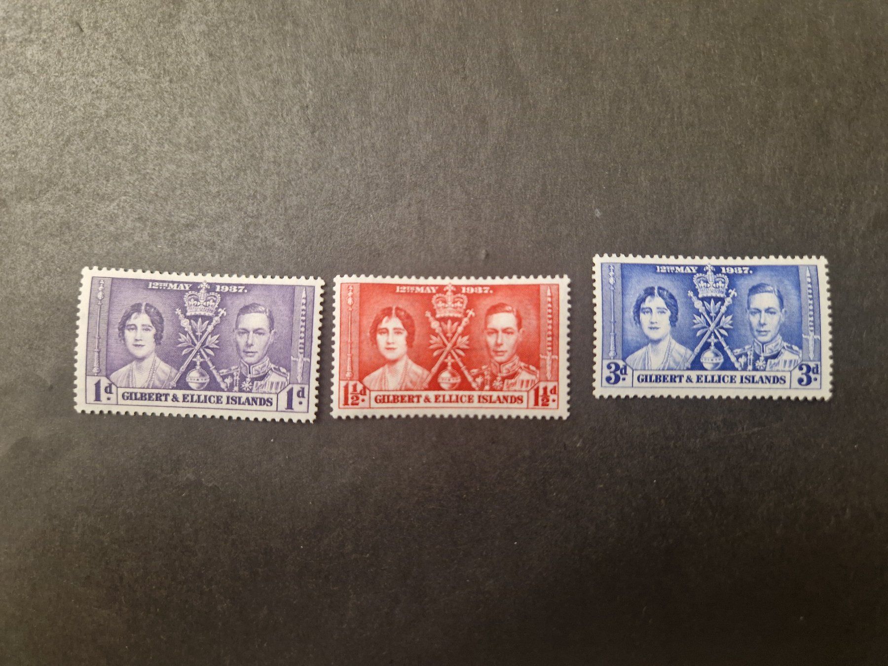 Tutti i francobolli: 3 seltene Briefmarken Gilbert & Ellice 1937 – Usato da Münchwilen TG venduto da Nonno39