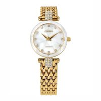 🇨🇭 Damenuhr ®JOWISSA Gold Weiss Strass 25mm 5ATM NEU
