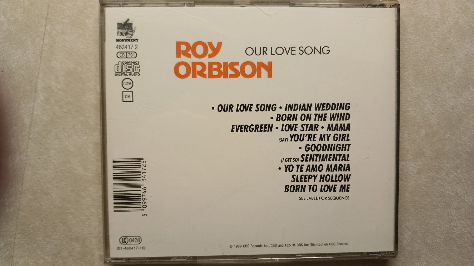 CD: ROY ORBISON (Our Love Song) – Usato da hinwil venduto da tho_j6kz 2