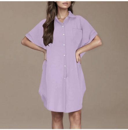 MaxMara Hemdblusenkleid Lila Gr. M-L Tunika Kleid Longbluse