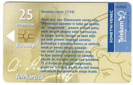 Telefonkarte Slowenien Chip-616 Poesie 1/14