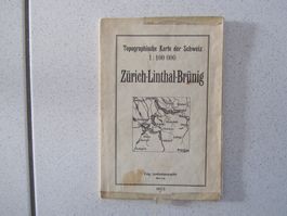 Zürich - Linthal - Brünig, Landkarte von 1923