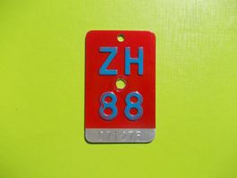 Velonummer / Fahrradnummer  ZH 88