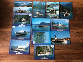 Lot mit 12 AK Vierwaldstättersee Schiffe ungelaufen