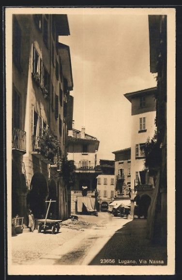 Cartoline postali: AK Lugano, Via Nassa – Usato da Berlin venduto da bartko-reher