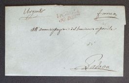 ITALIA ca. 1849: Busta pieghevole da VICENZA a PADOVA