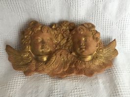 Ältere Terracota Engel mit Vergoldung