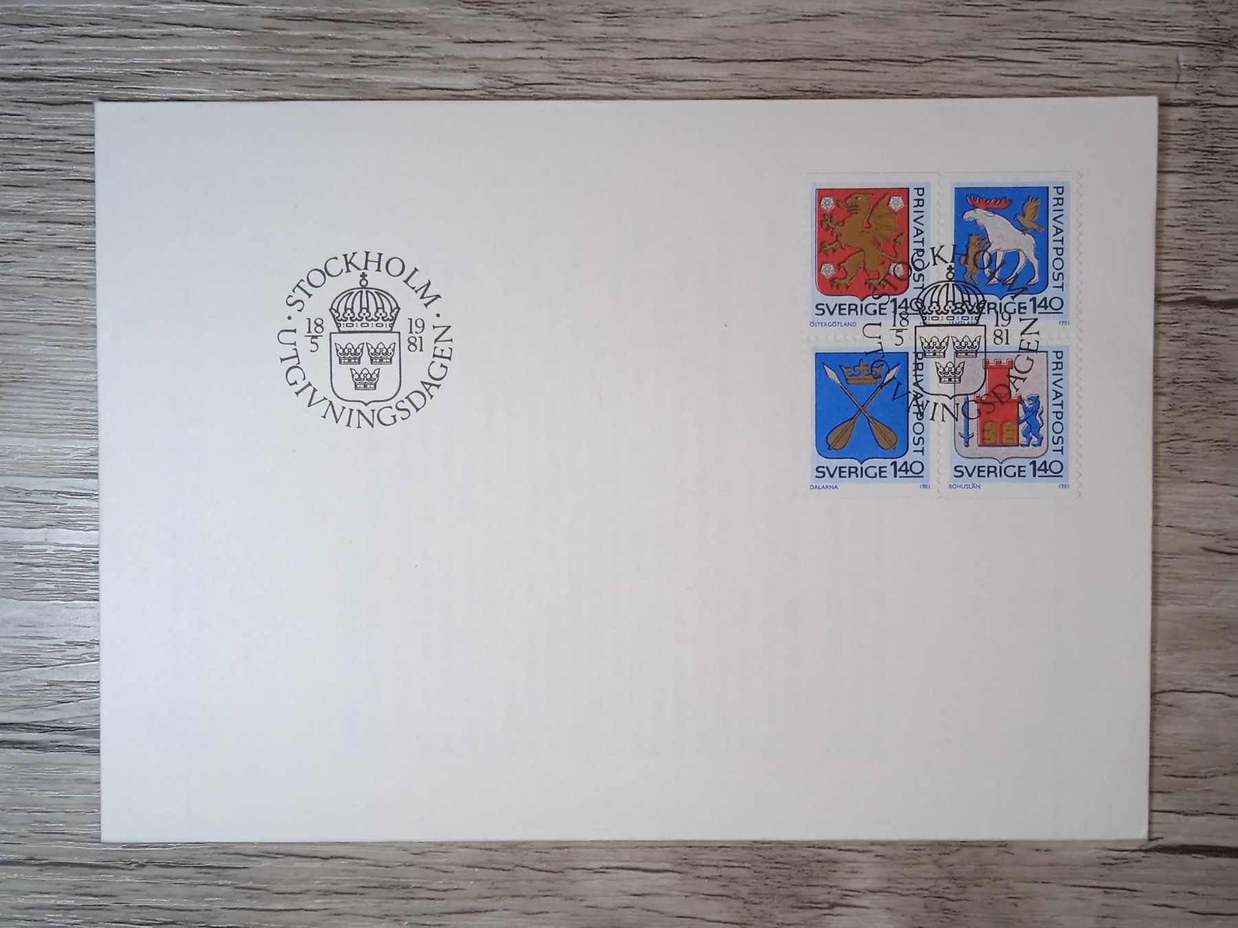 Tutti i francobolli: TR50 Enveloppe + Timbre Suede 1981 – Usato da Cousset venduto da Patrick_Collections