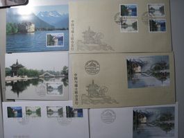 Briefmarken China/Schweiz 1998 7 Ersttagsbriefe Top Zustand!