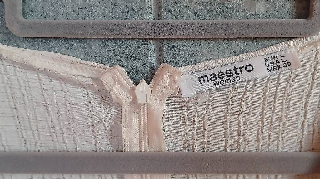 Vestiti: Maxikleid Gr. L  Creme, Crinkle-Stoff, gebunden – Usato da Burgdorf venduto da Damlaf_9 4