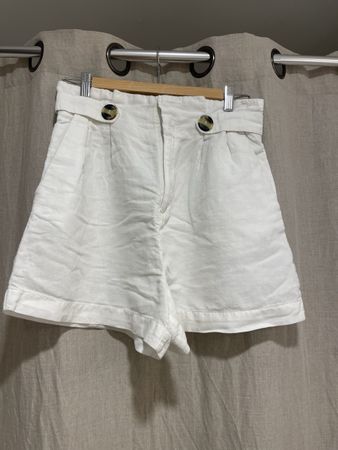 H&M Leinen Viskose Shorts Weiss  36 Versand + 9.-
