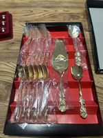 Kaffeebesteck 15-teilig – Vergoldet – Made in Japan – Neu