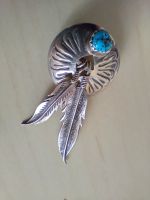 OHRRING SILBER 925 MIT TÜRKIS FEDER EINZELSTÜCK