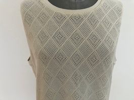 Débardeur ajouré beige, idéal pour l'été – Taille XL