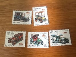 Briefmarken Sammlung Vietnam Autos 1984 5 Stk guter Zustand