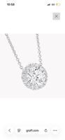 Halskette mit Diamantanhänger Weissgold 18k neu
