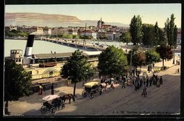 AK Genève, Pont du Mont-Blanc, 1910