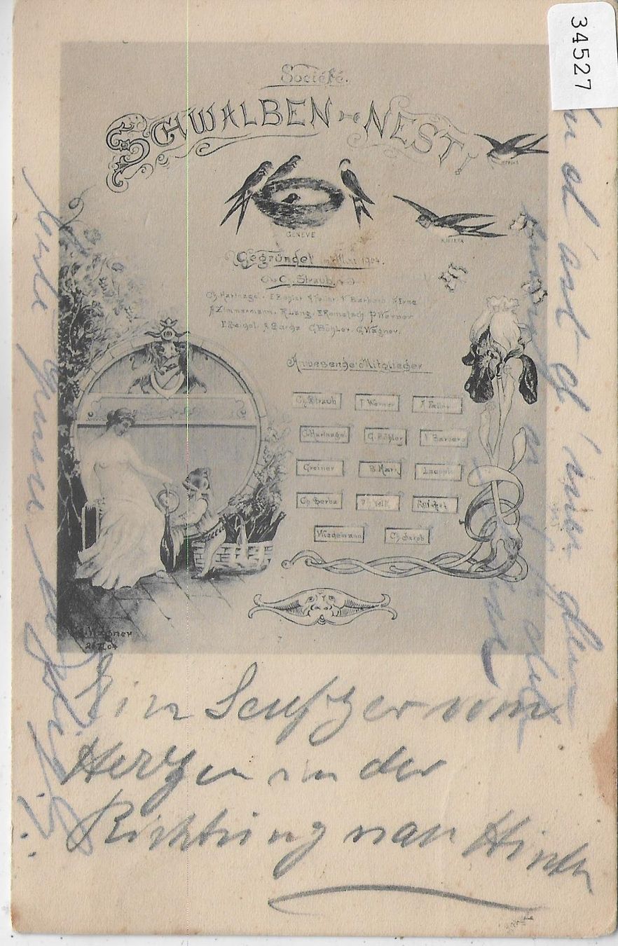 Cartoline postali: Geneve - Societe Schwalben-Nest – Usato da Ettingen venduto da Kartenplanet