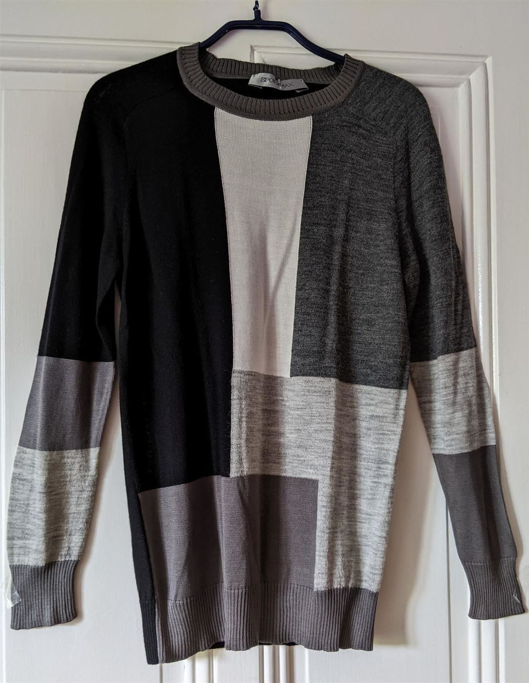 Sportmax Pulls & Sweat-shirts: SPORTMAX : Pull patchwork laine/soie lagenlook M – Neuf (Voir description) à Petit-Lancy par lilycerise