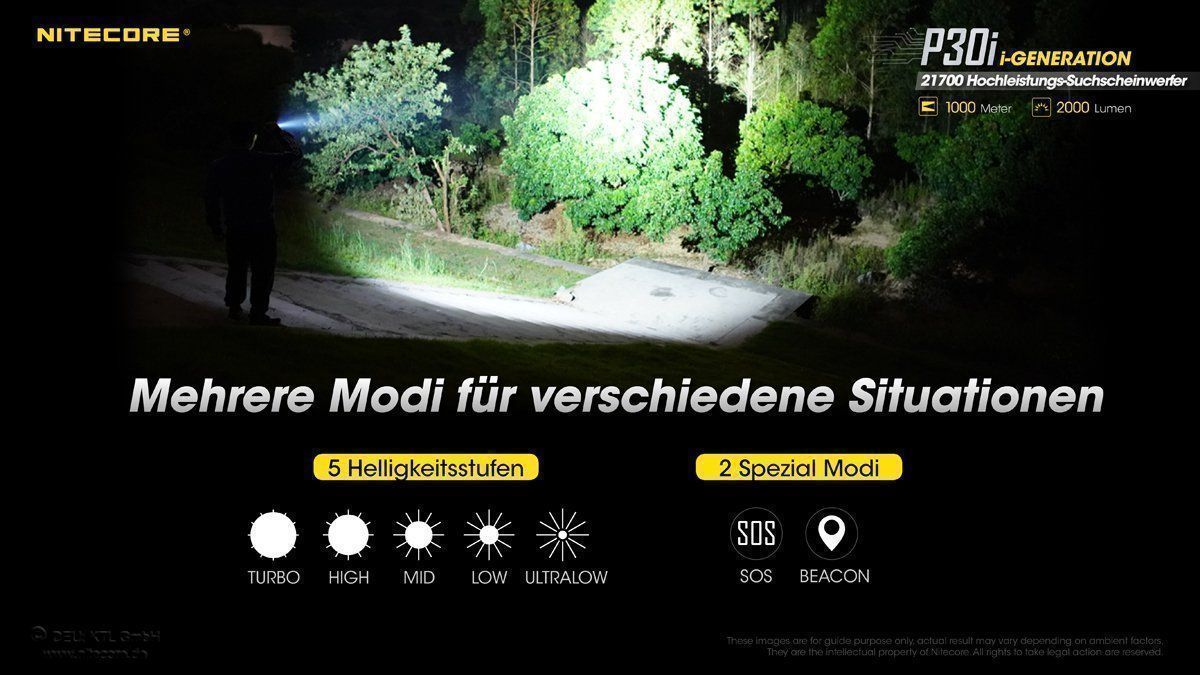NiteCore Lampen: NiteCore Hochleistungsleuchte P30i – Neu und originalverpackt aus Grüningen von Prolumin 7