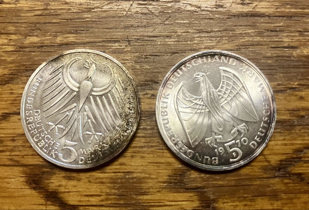 Tutti le monete: Deux pièces de 5 mark argent  – Usato da Puidoux venduto da lemacos
