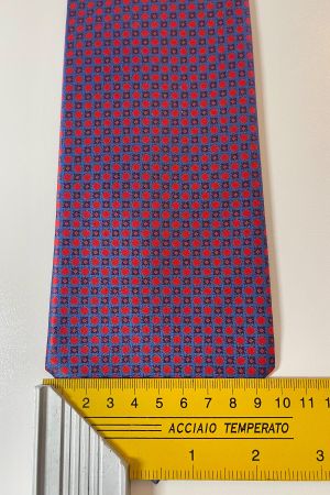 STEFANO RICCI Elegante Krawatte Seide Rot Blau gemustert NEU