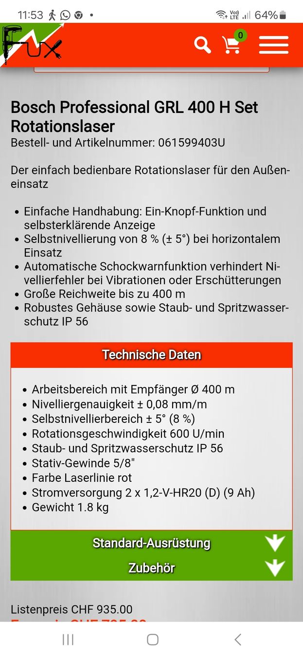 Bosch Misurare: Bosch Professional GRL 400 H Set – Nuovo (secondo la descrizione) da Ostermundigen venduto da Msmash 8