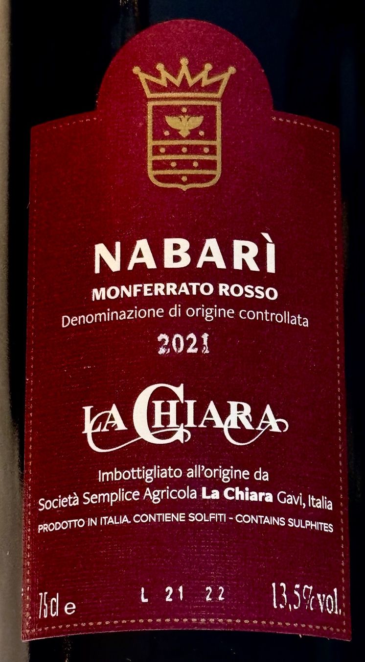 Vins: 6x0.75 Lt Monferrato Rosso DOC, Nabari' – Neuf avec emballage d'origine à Sils/Segl Baselgia par myCantina 1